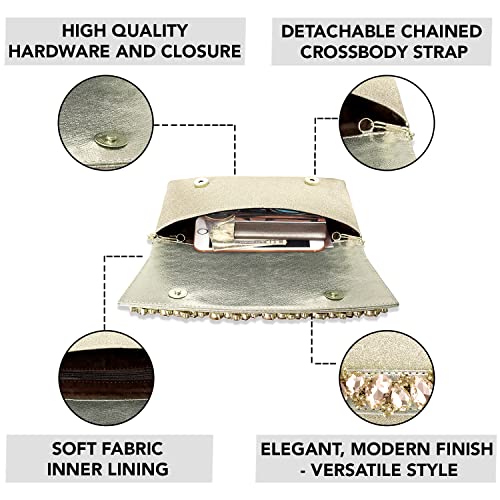 Peora Black & Golden Clutch Combo Handbags Gift for Women - Image 5