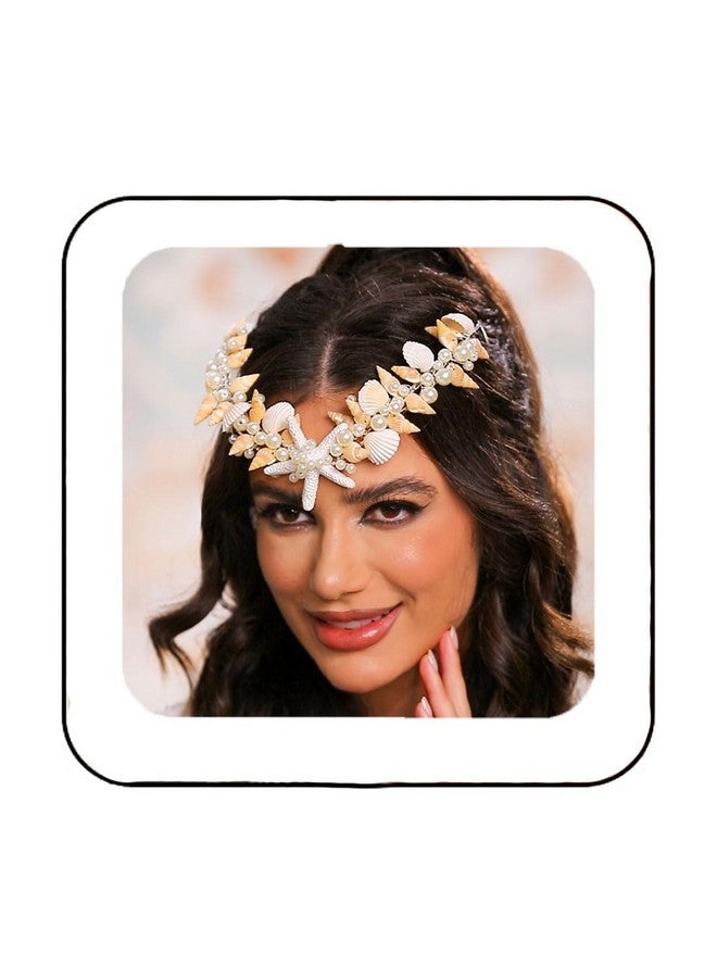 Brishow Starfish Headband Tiaras Silver Seashell Bridal Headpiece Beach Wedding Hair Accessories For Women And Girls - Image 1