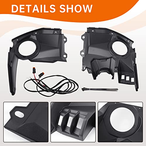 CUSAUTV Front Dash Speaker Pods Assembly Compatible with Can Am Maverick X3 / X3 Max 2017-2023 All Models Accessories 6.5 inch Stereo System Speaker Mount Enclosure Dash Panels (2PCS,LH+RH) - Image 4
