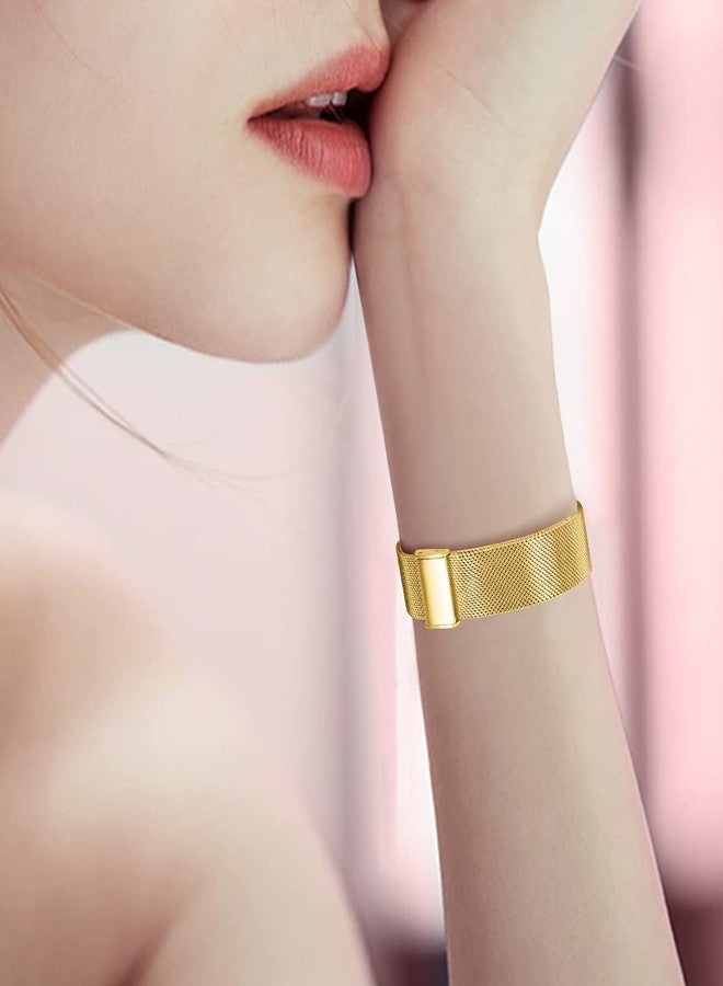 Joyozy Slim Stainless Steel Band Compatible with Apple Watch 38mm 40mm 41mm 42mm 44mm 45mm Milanese Strap with Bling Glitter Case Built-in Screen Protector Dressy Bracelet Band for Women (Gold 40mm) - Image 5