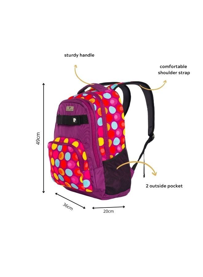 pierre cardin 2 pcs SET Backpack With Pencil Case Purple Polka Dots Design  - Image 3