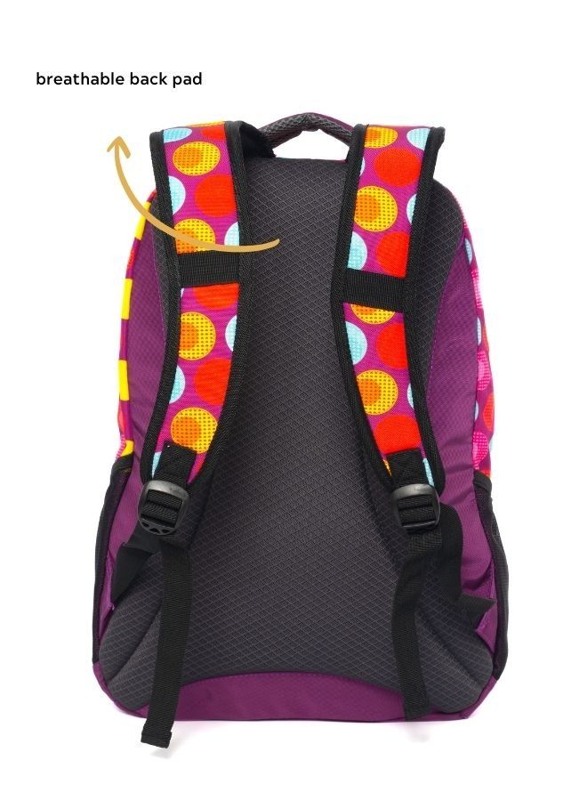 pierre cardin 2 pcs SET Backpack With Pencil Case Purple Polka Dots Design  - Image 4