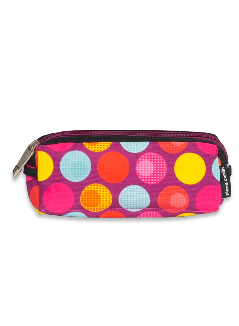 pierre cardin 2 pcs SET Backpack With Pencil Case Purple Polka Dots Design  - Image 5