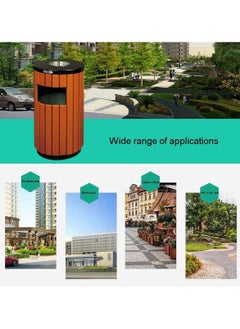 ماركة غير محددة سلة المهملات الخشبية الخارجية متينة ومقاومة للعوامل الجوية  - Image 3