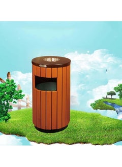 ماركة غير محددة سلة المهملات الخشبية الخارجية متينة ومقاومة للعوامل الجوية  - Image 4