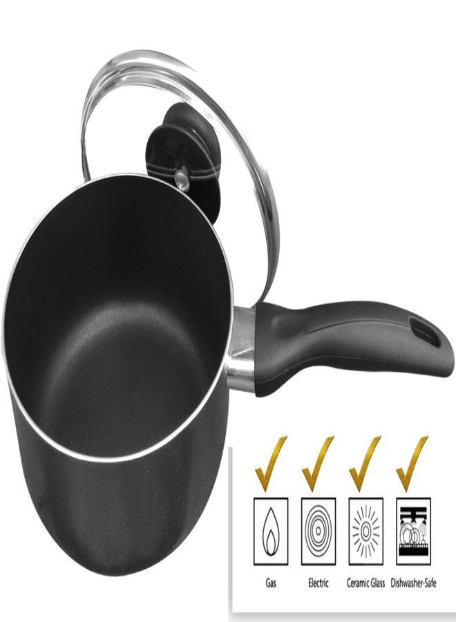 BC Bene Casa - Non-Stick Aluminum Saucepan with Lid - 2 Qt. Capacity - Oven and Dishwasher Safe - Cool Touch Handle - Image 5