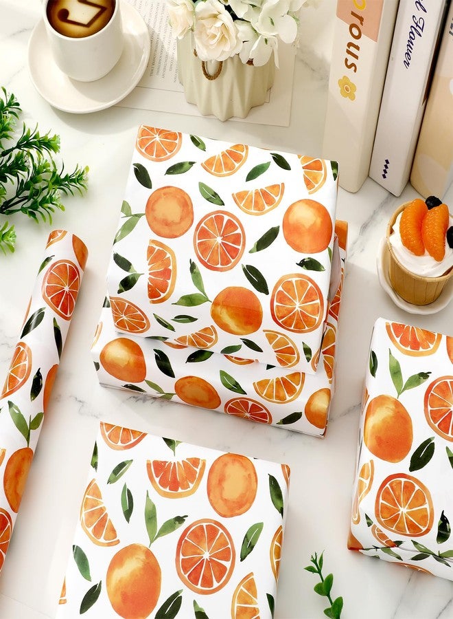 FYSUIMU Orange Wrapping Paper -Mini Roll- 17 Inch x 32.8 Ft Tangerine Gift Wrap Paper Little Cutie Art Papers for Wedding Birthday Baby Shower DIY Crafts - Image 5