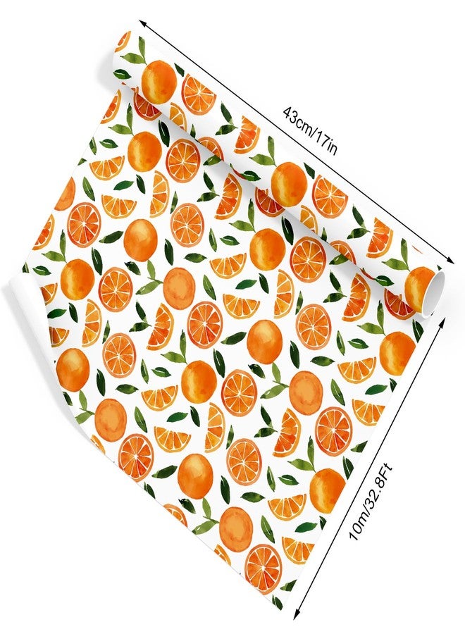 FYSUIMU Orange Wrapping Paper -Mini Roll- 17 Inch x 32.8 Ft Tangerine Gift Wrap Paper Little Cutie Art Papers for Wedding Birthday Baby Shower DIY Crafts - Image 3