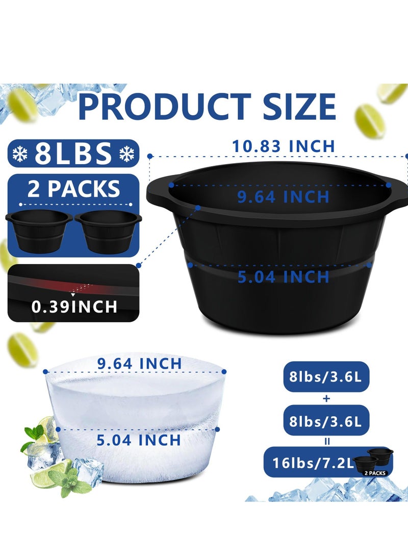 Generic - قالب مكعبات ثلج كبير جدًا، قالب مكعبات ثلج لحمام الثلج، 8 رطل من السيليكون القابل لإعادة الاستخدام، قالب مكعبات ثلج كبير جدًا، قالب ثلج ملحق، قالب ثلج كبير للغطس البارد أو المبردات، صينية ثلج كبيرة - Image 1