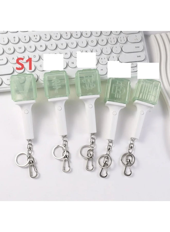 Generic Cute KPOP Light Keychain Silicone Stick Pendant Keyring Bag Accessories Birthday Gift-Color:S1-Ships From:CHINA - Image 1