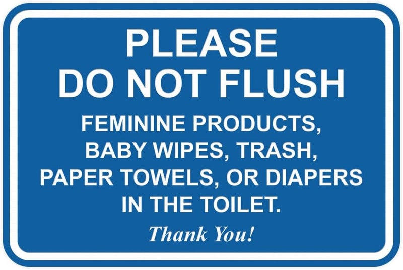 All Quality Classic Framed Please Do Not Flush Thank You Bathroom Etiquette Sign - 6" x 8" (Blue) 1 Pack - Image 1