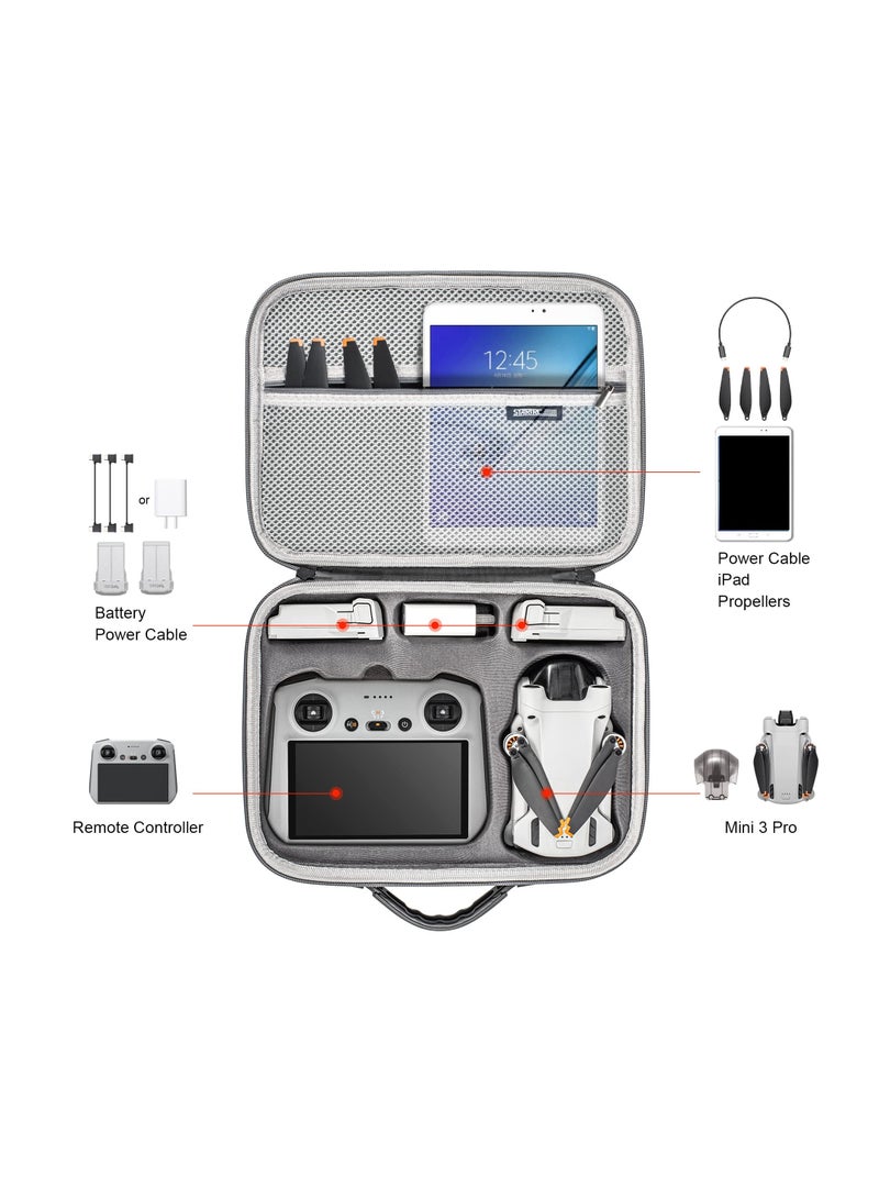 Excefore Fit for Mini 3 Pro Carrying Case, Only Case Portable Travel Bag for DJI Mini 3 Drone Accessories (Mini 3 Pro RC )  - Image 3