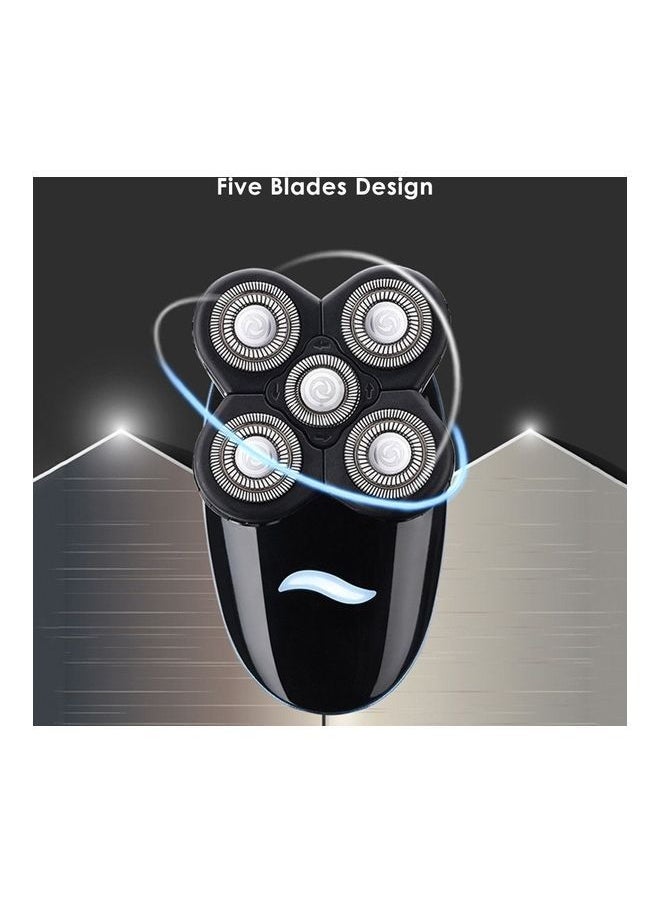 NIBEMINENT Men Electric Shaver Rechargeable Five-Blade Beard Hair Razor Black 12x9x9cm  - Image 3