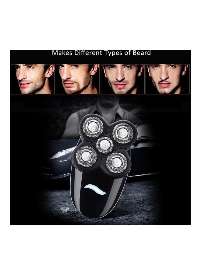 NIBEMINENT Men Electric Shaver Rechargeable Five-Blade Beard Hair Razor Black 12x9x9cm  - Image 5