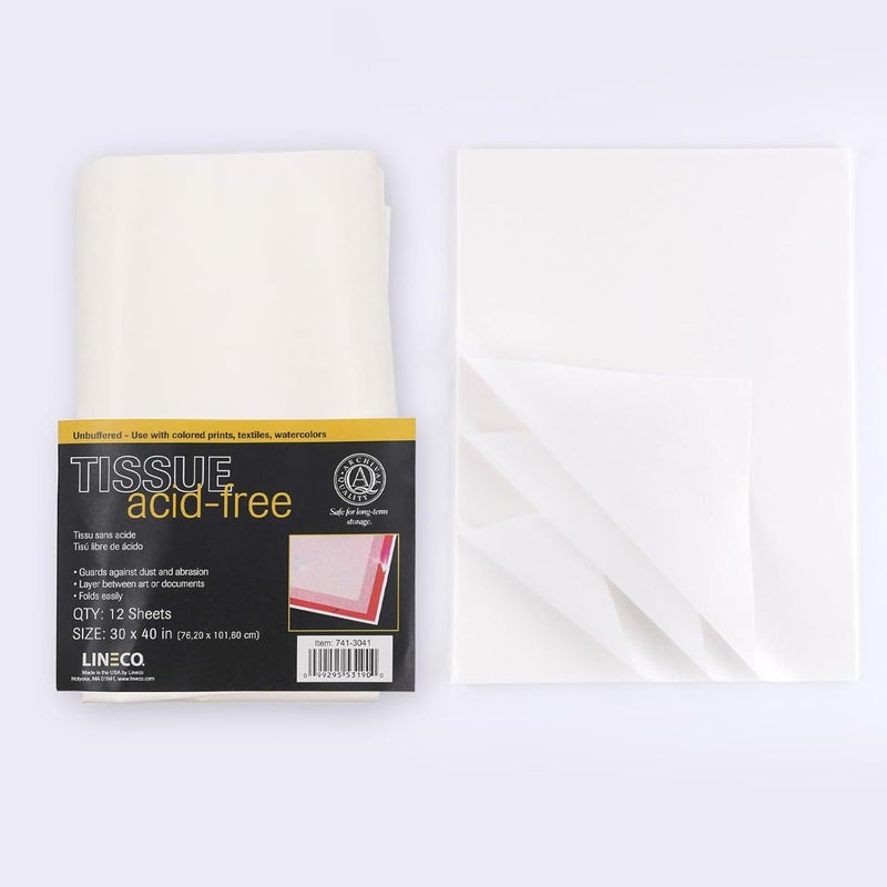 LINECO Unbuffered Acid-Free Tissue Paper, 30x40 Inches, Pack of 12 - Image 4