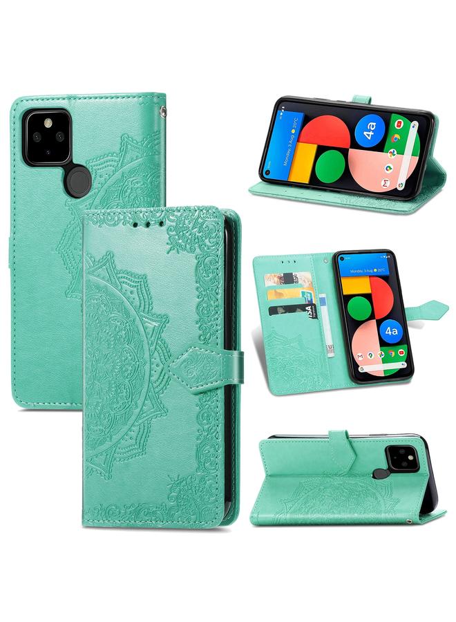 S-TOP Case For Google Pixel 5A Mandala Flower Embossed Horizontal Flip Leather Case with Bracket / Card Slot / Wallet / Lanyard - Image 1