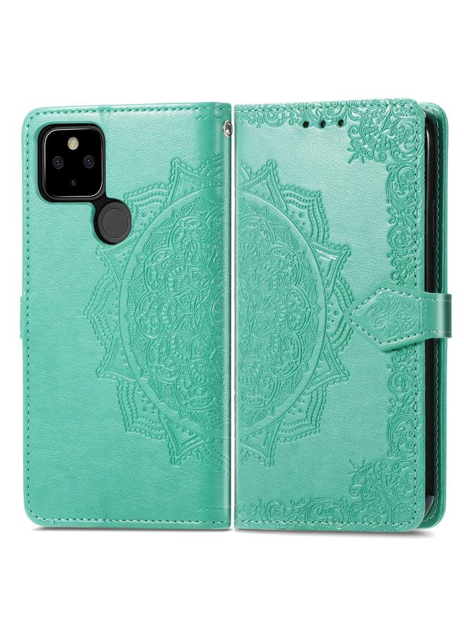 S-TOP Case For Google Pixel 5A Mandala Flower Embossed Horizontal Flip Leather Case with Bracket / Card Slot / Wallet / Lanyard - Image 2