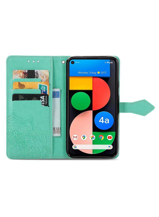 S-TOP Case For Google Pixel 5A Mandala Flower Embossed Horizontal Flip Leather Case with Bracket / Card Slot / Wallet / Lanyard - Image 3