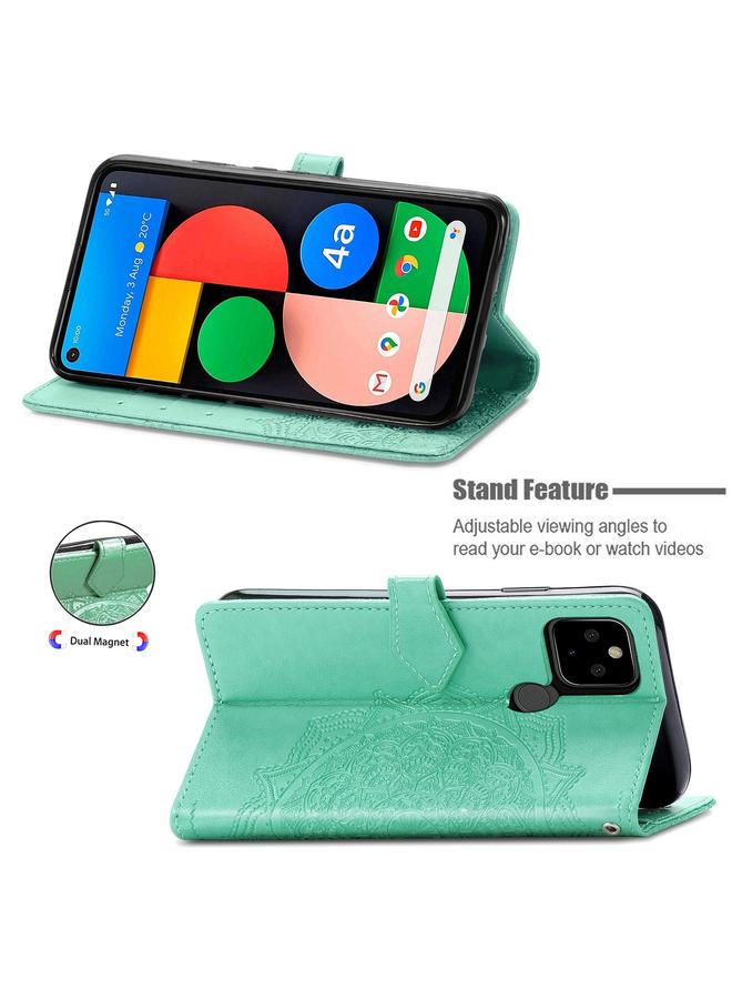 S-TOP Case For Google Pixel 5A Mandala Flower Embossed Horizontal Flip Leather Case with Bracket / Card Slot / Wallet / Lanyard - Image 4