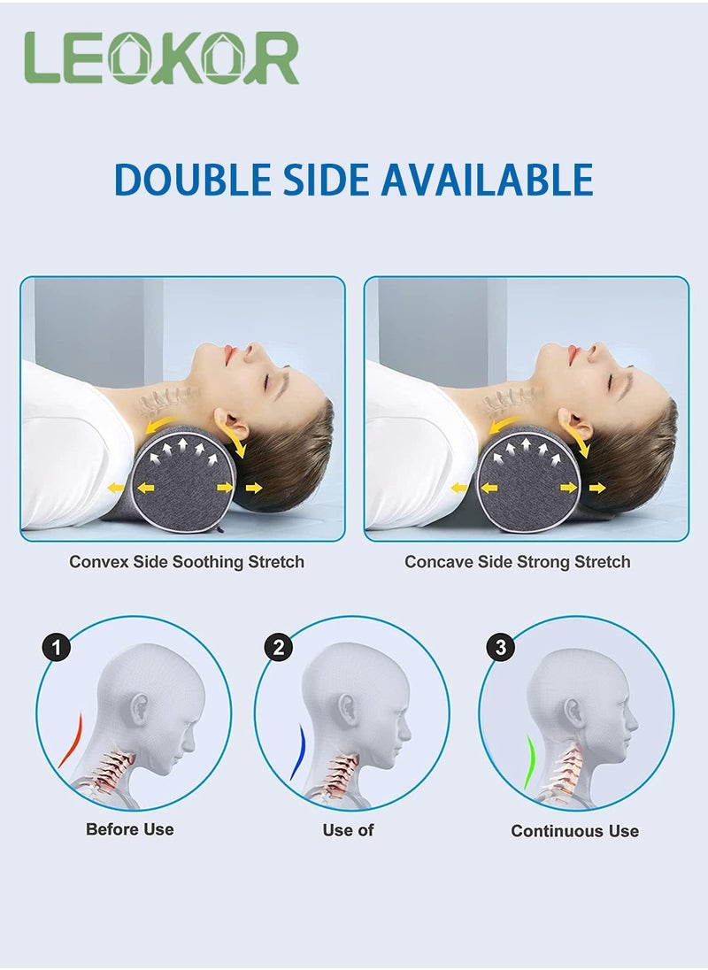 LEOKOR Neck Stretcher, Neck and Shoulder Relaxer,Cervical Pillow for Neck Pain Relief,Memory Foam Neck Stretcher Pillows with Pillowcase,Neck Support Traction Relaxer  - Image 3