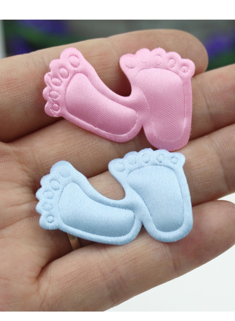 XIYU 200 قطعة، ديكورات الكشف عن جنس الطفل، لوازم تزيين حفلات أعياد الميلاد، ديكور طاولة الكشف عن جنس الطفل، قصاصات ورقية وردية وزرقاء (أقدام صغيرة، زجاجات أطفال، عربات أطفال...) - Image 5