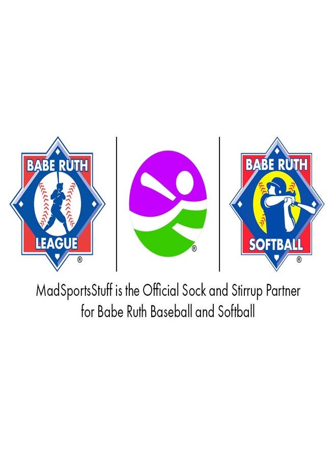 جوارب MadSportsStuff Love Softball المزينة بقلوب فوق الساق (أرجواني/أبيض، صغير) - Image 5
