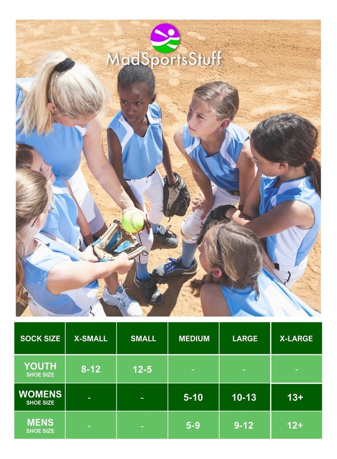 جوارب MadSportsStuff Love Softball المزينة بقلوب فوق الساق (أرجواني/أبيض، صغير) - Image 4