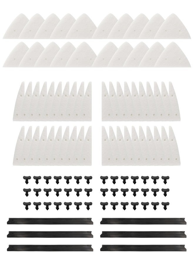 Mitclear Magnet Window Cleaner Replacement Kits - 20 Piece of Large Sponges, 40 Pieces of Small Sponges, 6 Rubber Squeegee Blades, 42 Buckles