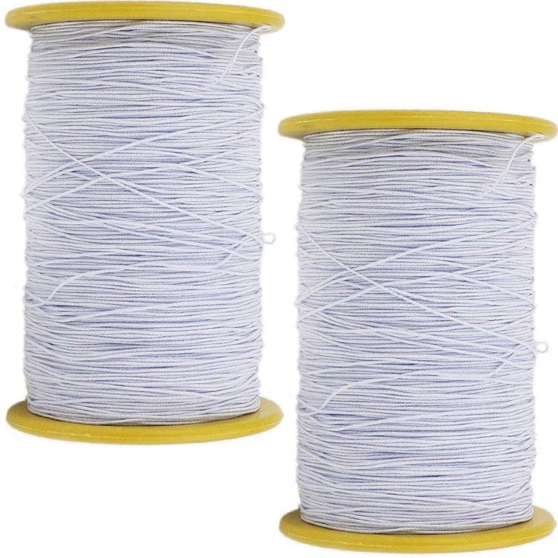 TIHOOD 2PCS 0.5mm Thickness 547 Yard Elastic Thread White - Image 4