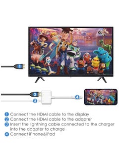 General MFi Certified Lightning Digital AV Adapter iPhone HDMI Adapter to TV HDMI Cable Connector 1080P Sync Screen to TV/HDTV/Monitor/Projector Compatible with iPhone iPad  - Image 3