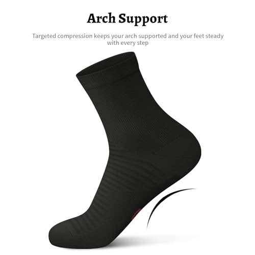 PAPLUS Compression Running Ankle Socks for Men and Women (6 Pairs), Quarter Athletic Socks for Running, Cycling, Golf, Work - Image 4