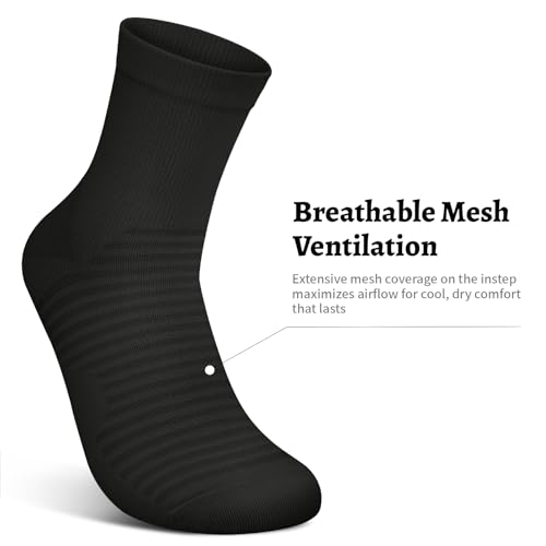 PAPLUS Compression Running Ankle Socks for Men and Women (6 Pairs), Quarter Athletic Socks for Running, Cycling, Golf, Work - Image 3