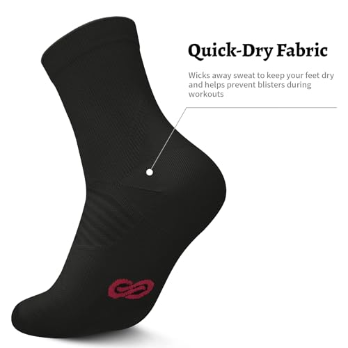 PAPLUS Compression Running Ankle Socks for Men and Women (6 Pairs), Quarter Athletic Socks for Running, Cycling, Golf, Work - Image 5