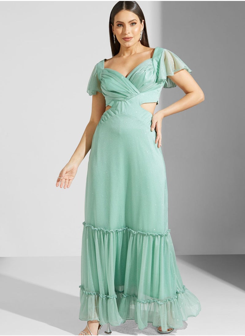 Namshi x - Lama Bardot Shimmer Dress - Image 1