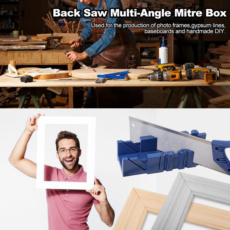 Multifunctional Woodworking Miter Saw Box Miter Saw Holder Saw Storage Mitre Box Back Saw Box 45 Degree/22.5 Degree/90 Degree Plastic Saw Box Small Miter Saw Cabinet - Saw Not Included - Image 3
