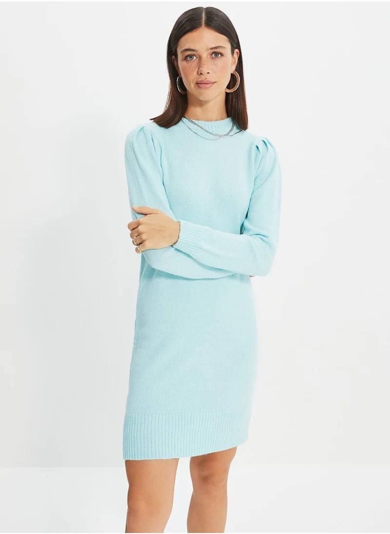 trendyol Puff Sleeve High Neck Dress