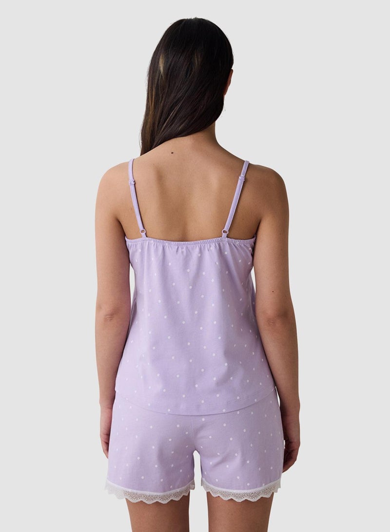 Penti Lilac Dotted Shorts Pyjama Set - Image 2