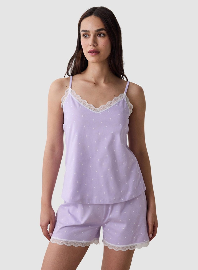 Penti Lilac Dotted Shorts Pyjama Set - Image 1