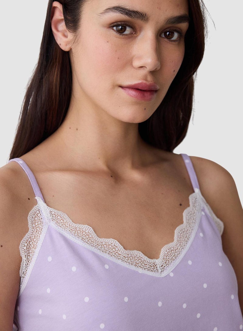 Penti Lilac Dotted Shorts Pyjama Set - Image 3