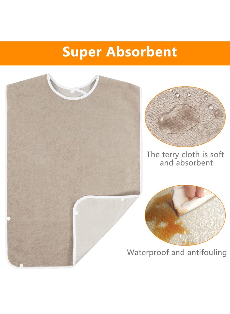 SYOSI 3 Pack Adult Bibs - Washable, Reusable Clothing Protectors for Adults - Waterproof Feeding Bibs for Elderly and Disabled Individuals - Unisex Design  - Image 3