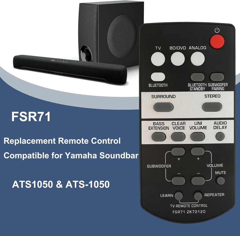 Replacement Remote Control Compatible for Yamaha ATS1050 & ATS-1050 - Image 3