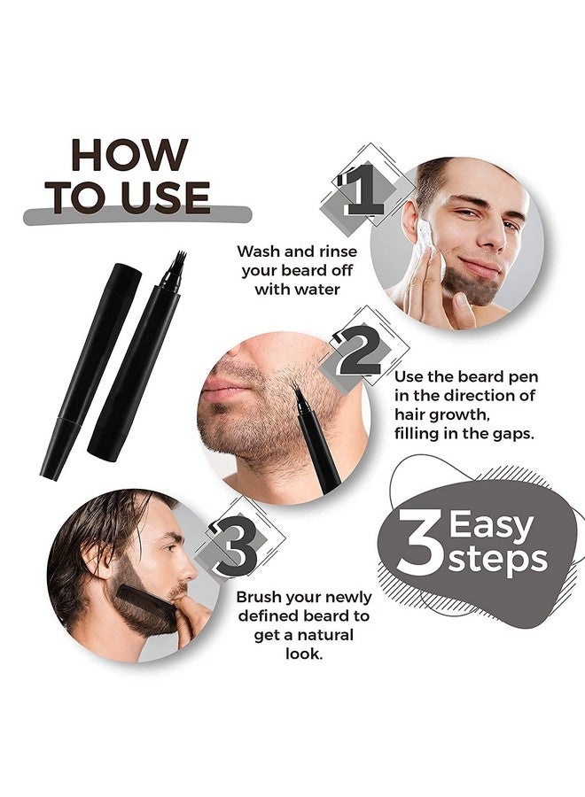 BANCROFT Beard Pencil Filler for Men BY BANCROFT | with Bristle Beard Brush | Natural Enhancer Fill | Barber Pencil Mustache Kit for Men | Long Lasting Waterproof Filler with Micro-fork Tip | Beard- Moustache - Image 5
