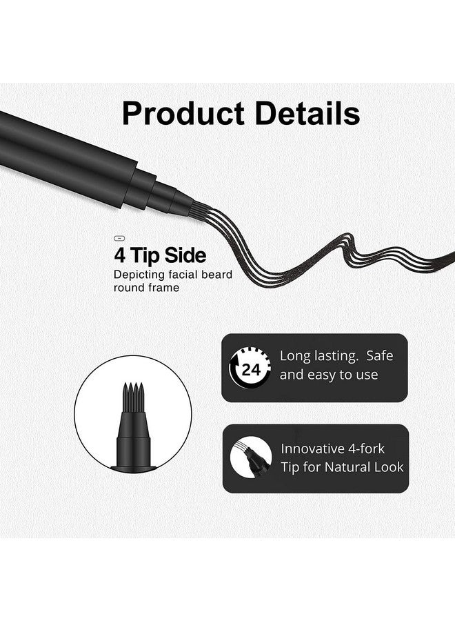 BANCROFT Beard Pencil Filler for Men BY BANCROFT | with Bristle Beard Brush | Natural Enhancer Fill | Barber Pencil Mustache Kit for Men | Long Lasting Waterproof Filler with Micro-fork Tip | Beard- Moustache - Image 2