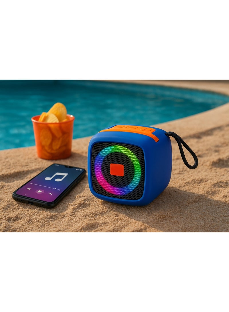 Haino Teko S22 Portable Bluetooth Speaker with RGB Lighting, Long Battery Life, FM Radio, and Memory Card Support - Image 4