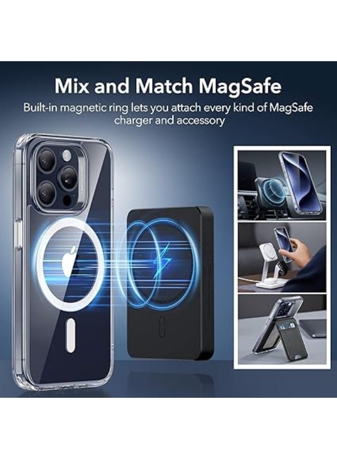erorex iPhone 15 Pro Max Case, Compatible with MagSafe, Military-Grade Protection, Yellowing Resistant, Scratch-Resistant Back, Magnetic Phone Cover for iPhone 15 Pro Max, Classic Series, Clear - Image 3