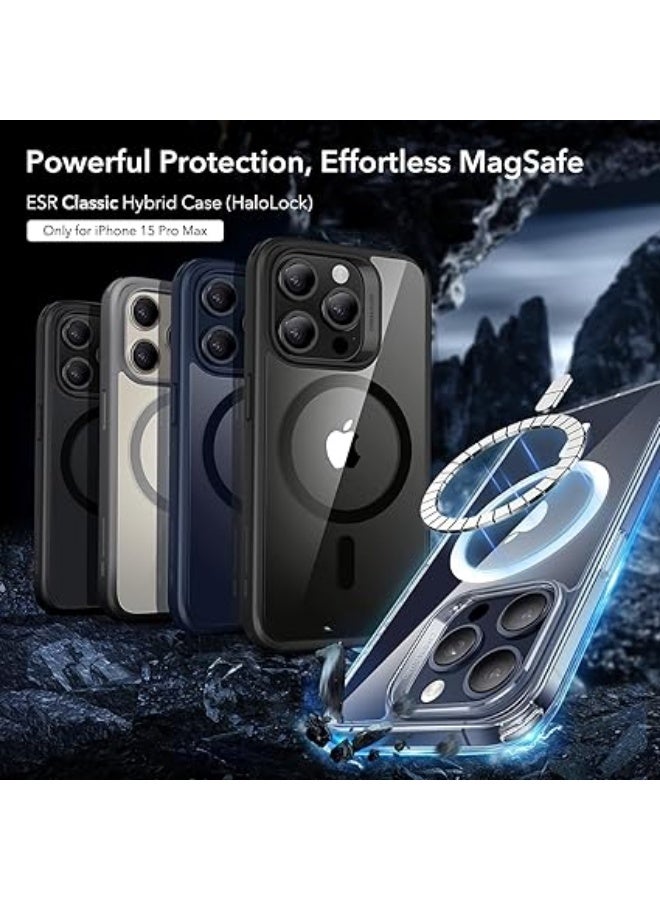 erorex iPhone 15 Pro Max Case, Compatible with MagSafe, Military-Grade Protection, Yellowing Resistant, Scratch-Resistant Back, Magnetic Phone Cover for iPhone 15 Pro Max, Classic Series, Clear - Image 4