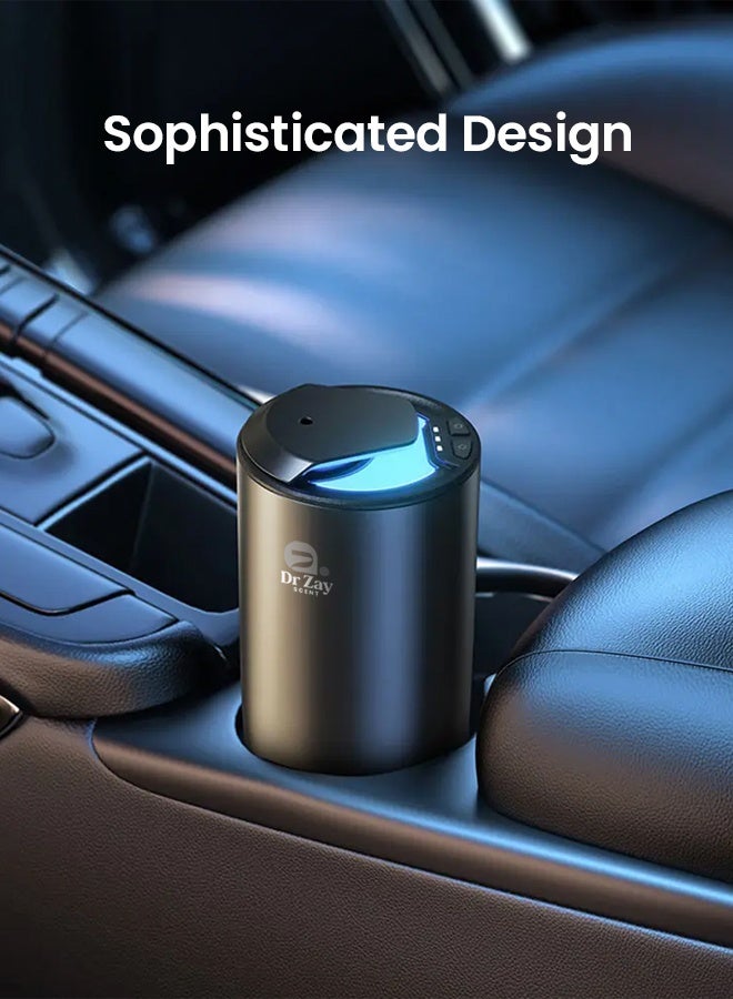 Dr Zayscent Dr. Zay Scent Car Scent Diffuser – Waterless Essential Oil Spray, Sophisticated Design, AI Motion Sensor Auto ON/OFF, Metal Body, 10–50ml, 45m³ Coverage, CE/RoHS/FCC Certified (BLACK)  - Image 2