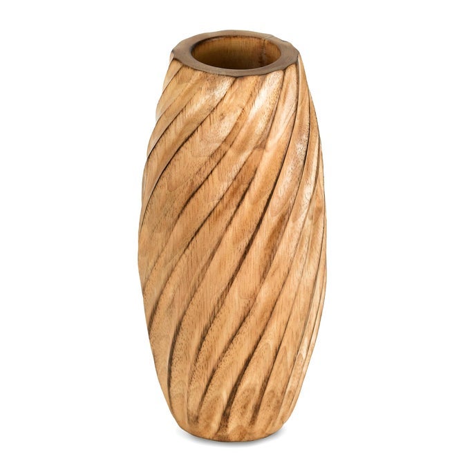 TIMELESS HANDMADE MODERN RUSTIC SPIRAL LIGHT BROWN MANGO TREE WOOD VASE FOR HOME NATURAL WOODEN HOME DECOR MODERN FARMHOUSE KITCHEN TABLE COUNTERTOP ACCENT DECOR