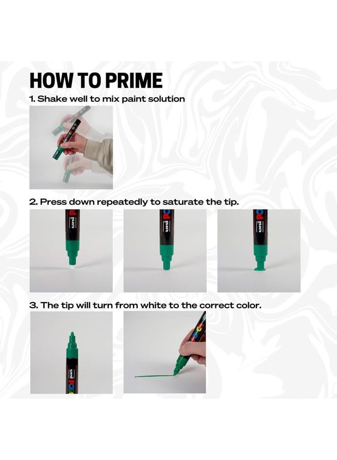 POSCA أقلام ماركر طلاء بوسكا يوني PC-1MR باللون الأبيض، رأس دقيق 0.7 مم، تكتب على أي سطح: معدن، زجاج، خشب، قماش، بلاستيك، حجر (عبوة من 1) - Image 2
