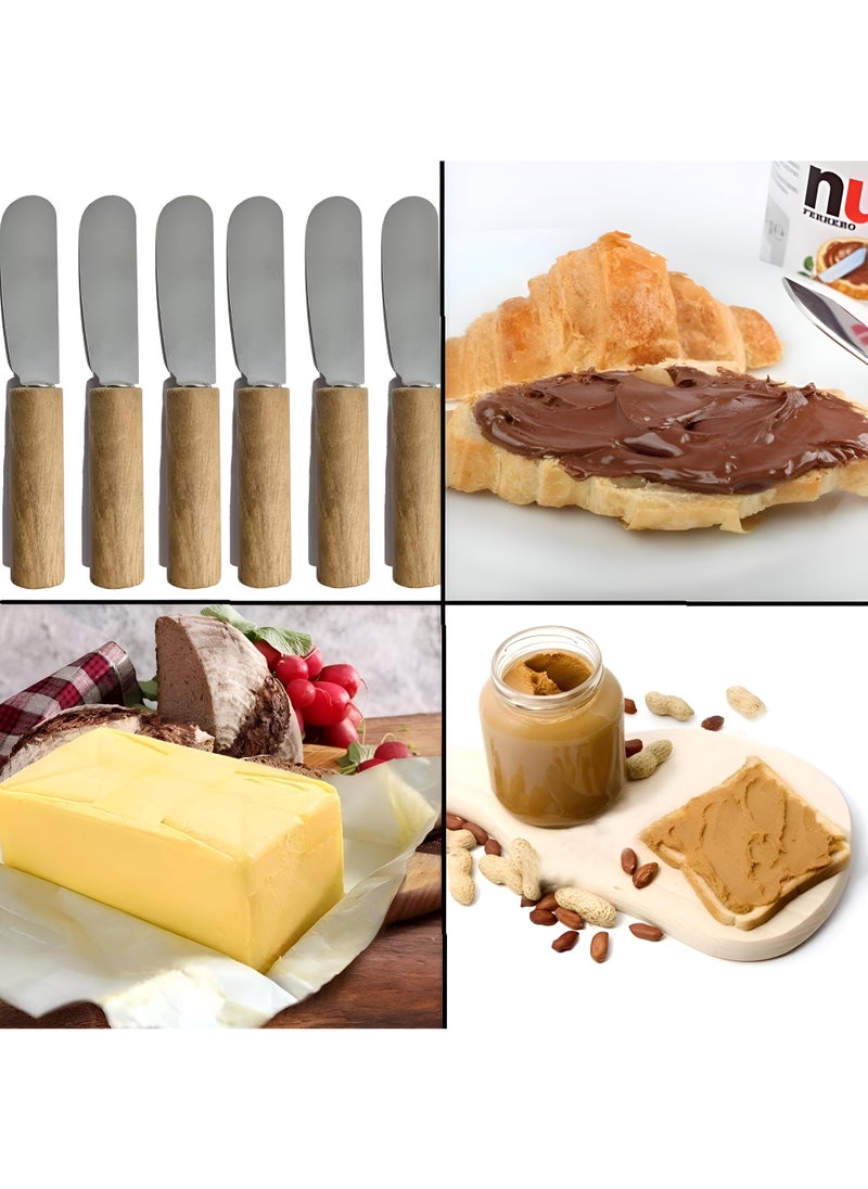 Universal Food Spreader Knives - Bundle Of Six Large Knives With User-Friendly Handles, Tailored For Spreading Butter, Jam, And Cheese Effortlessly, Suitable For Everyday Kitchen Tasks